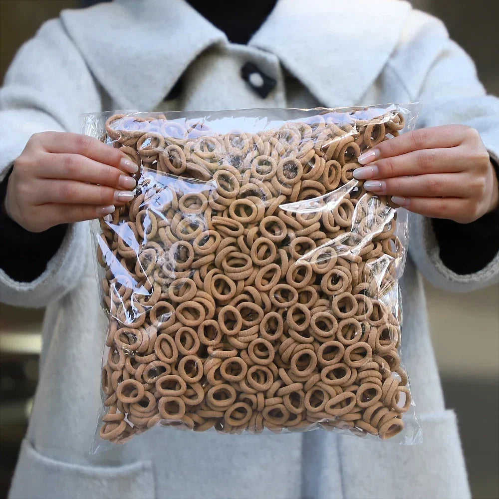 50Pcs/bag Colorful nylon elastic hair ties set