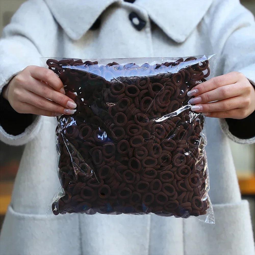 50Pcs/bag Colorful nylon elastic hair ties set