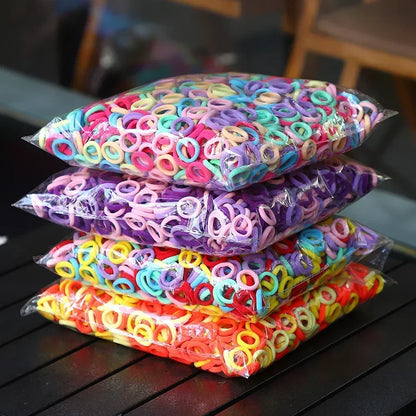 50Pcs/bag Colorful nylon elastic hair ties set