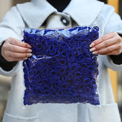 50Pcs/bag Colorful nylon elastic hair ties set