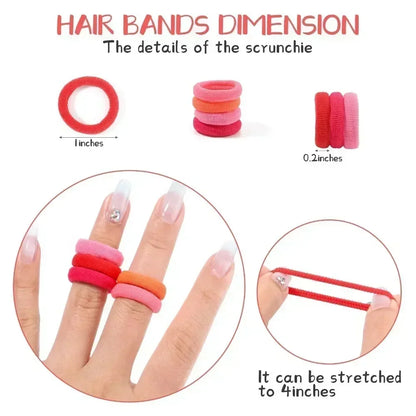 50Pcs/bag Colorful nylon elastic hair ties set