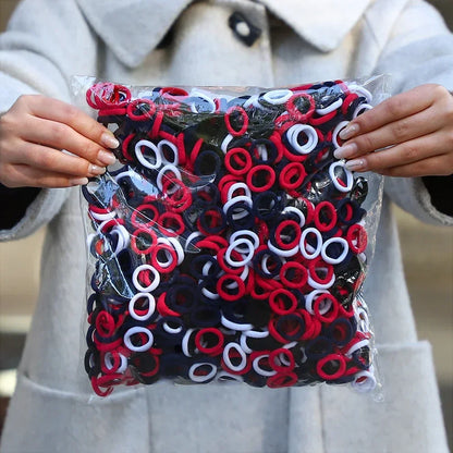 50Pcs/bag Colorful nylon elastic hair ties set