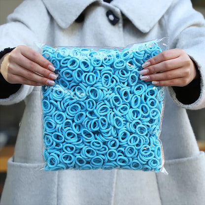 50Pcs/bag Colorful nylon elastic hair ties set