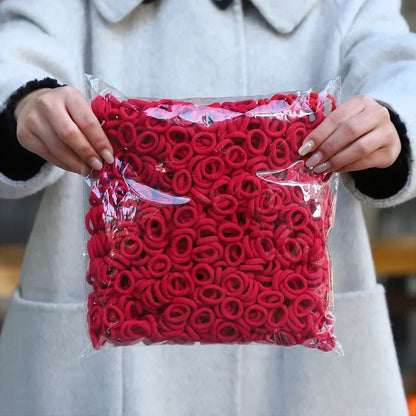 50Pcs/bag Colorful nylon elastic hair ties set