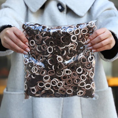 50Pcs/bag Colorful nylon elastic hair ties set