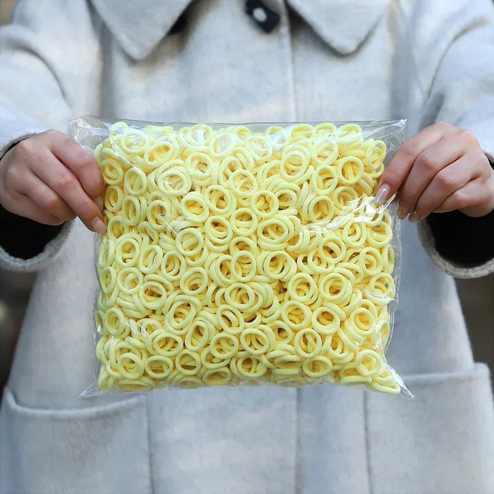 50Pcs/bag Colorful nylon elastic hair ties set