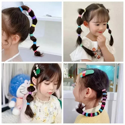 50Pcs/bag Colorful nylon elastic hair ties set