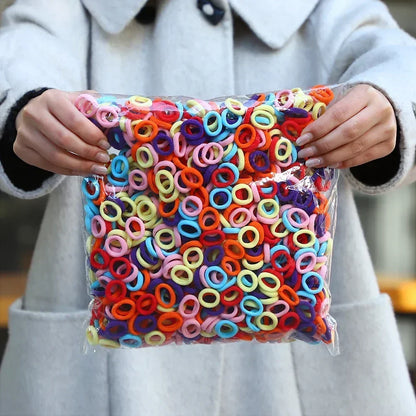 50Pcs/bag Colorful nylon elastic hair ties set