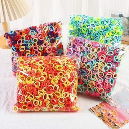 50Pcs/bag Colorful nylon elastic hair ties set