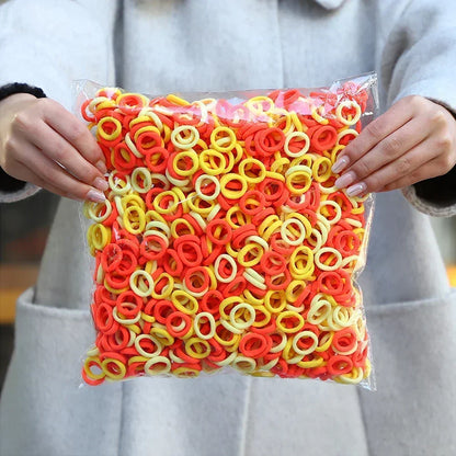 50Pcs/bag Colorful nylon elastic hair ties set