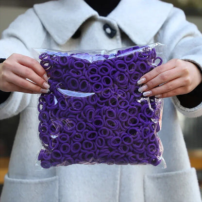 50Pcs/bag Colorful nylon elastic hair ties set