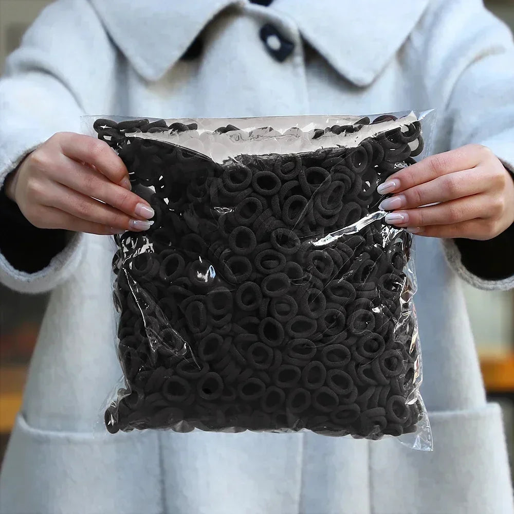 50Pcs/bag Colorful nylon elastic hair ties set