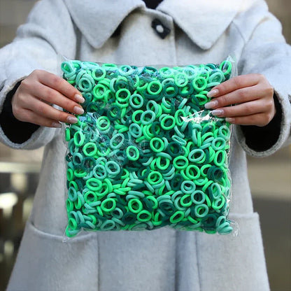 50Pcs/bag Colorful nylon elastic hair ties set